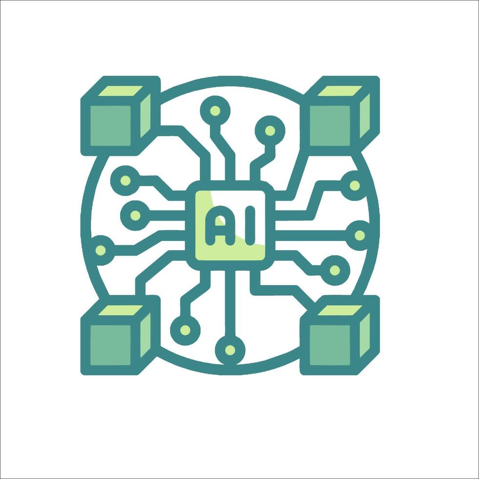 Ai chip icon illustration vector