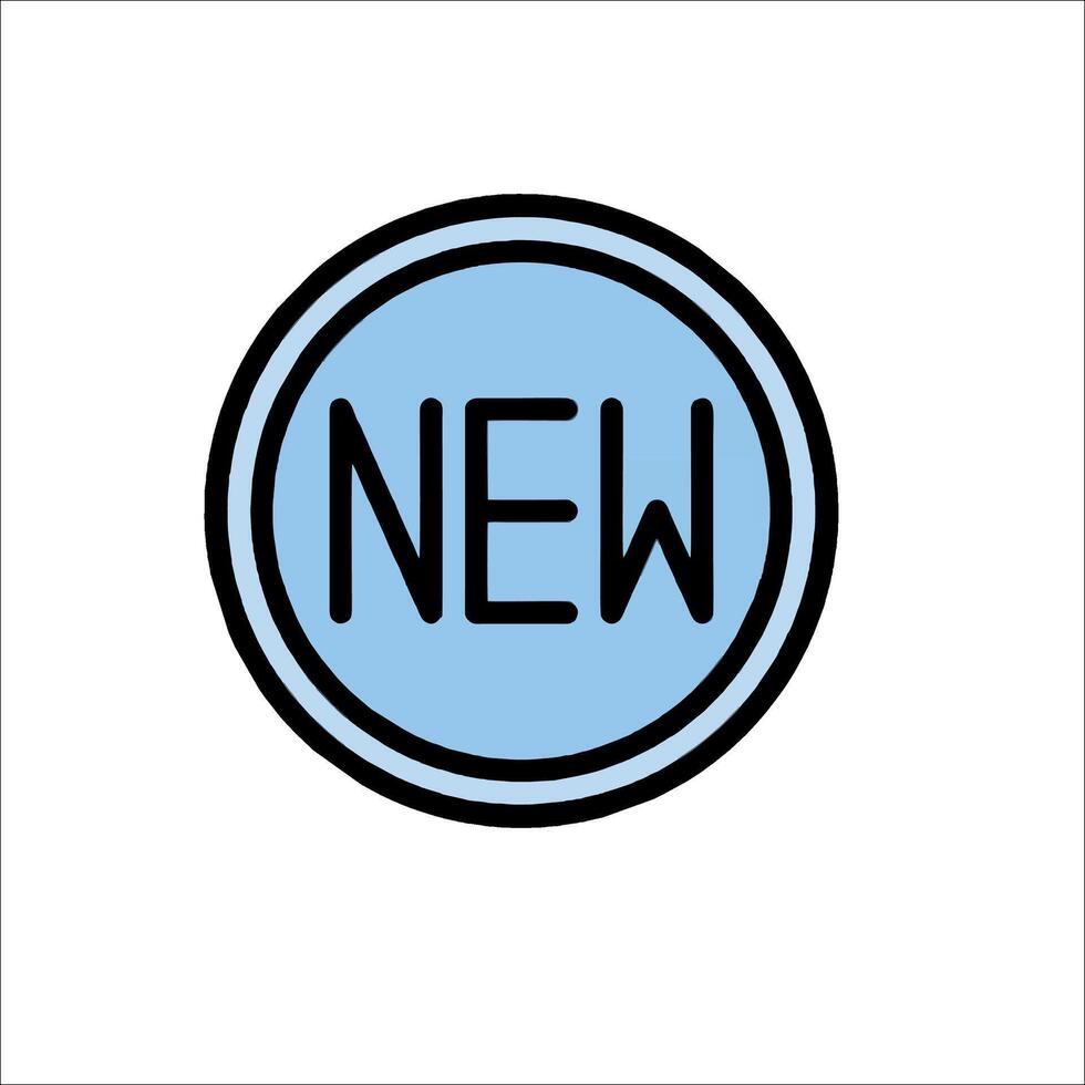 A blue and black logo with the word new vector
