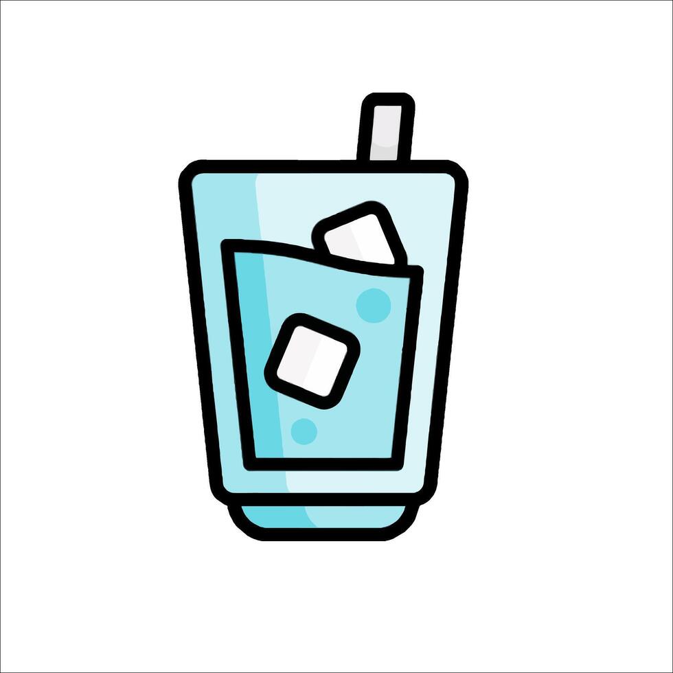 Ice drink icon illustration vector