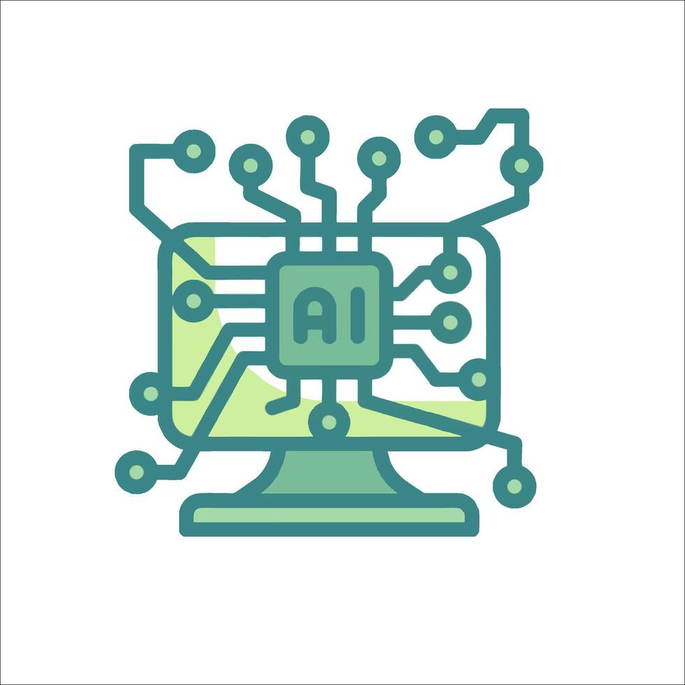 Ai technology icon illustration vector