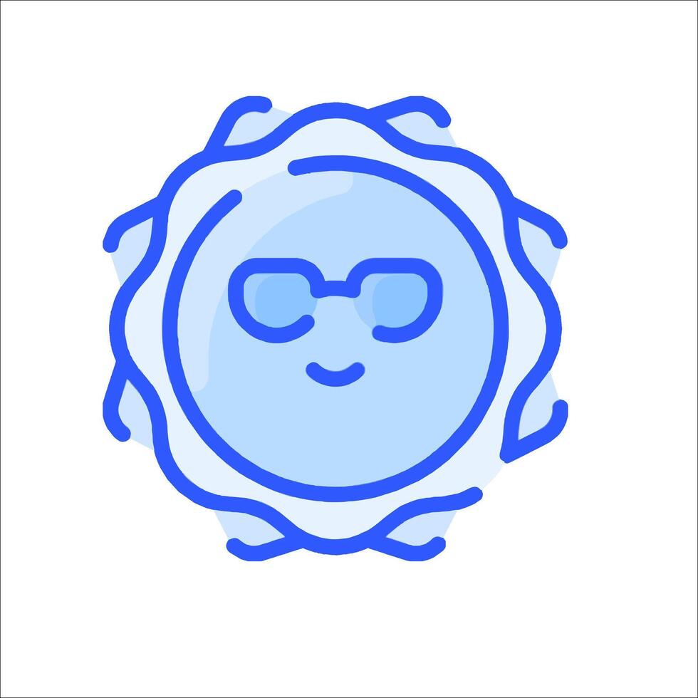 A blue sun with sunglasses on it vector
