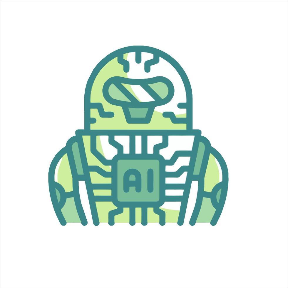 Ai robot icon illustration vector