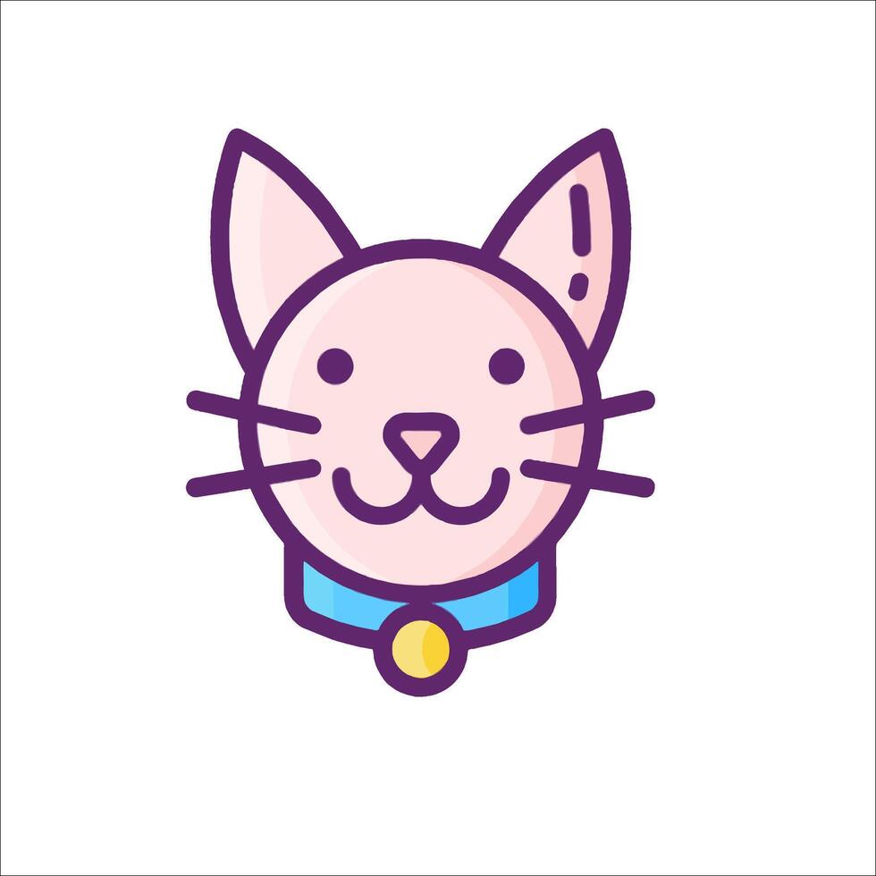 A cartoon cat with a collar on its head vector