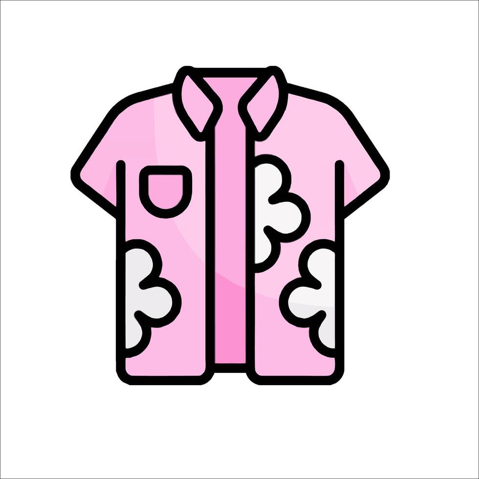 A pink shirt with flowers on it vector
