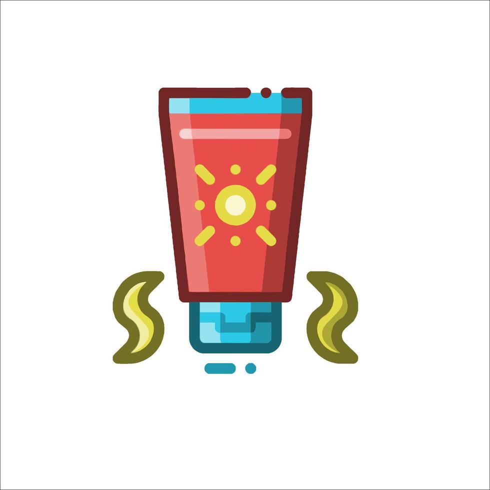 A tube of sunscreen with a sun on it vector