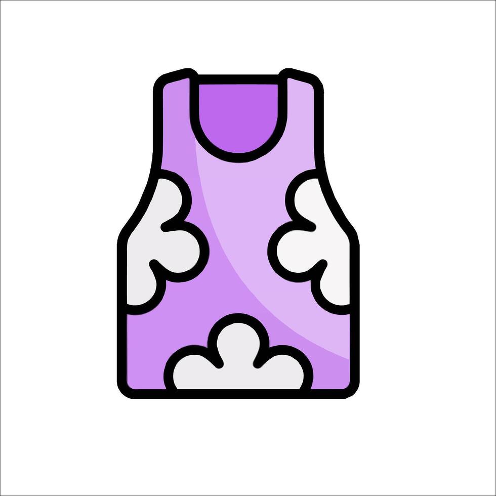 A purple tank top with white flowers on it vector