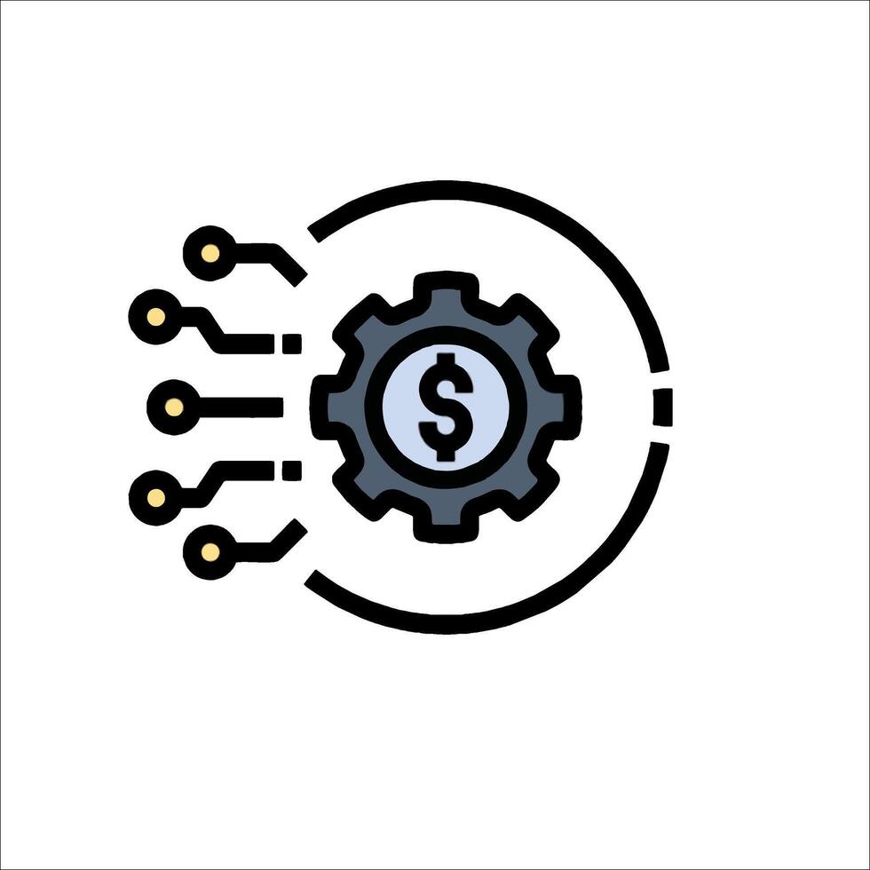 A dollar sign in a gear wheel vector