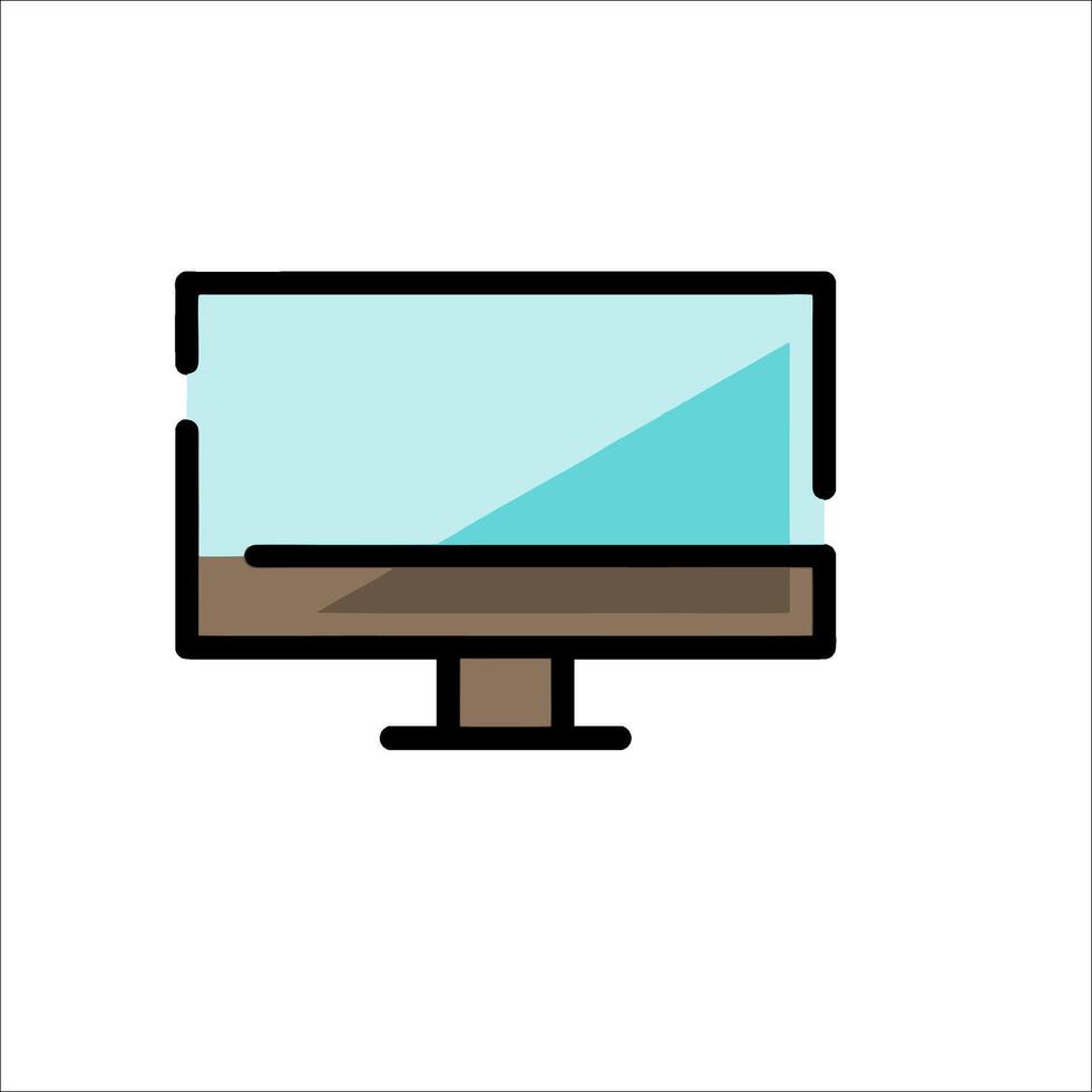 Computer monitor icon illustration vector