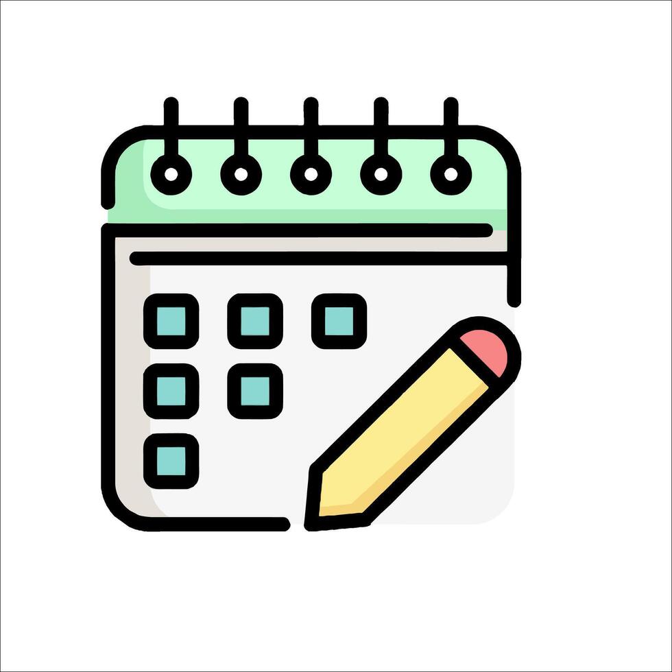 Calendar icon with pencil and calendar vector