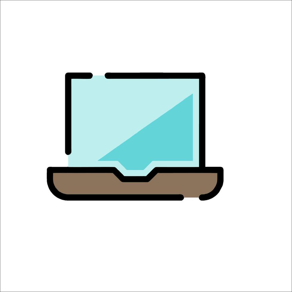 A laptop computer icon on a white background vector