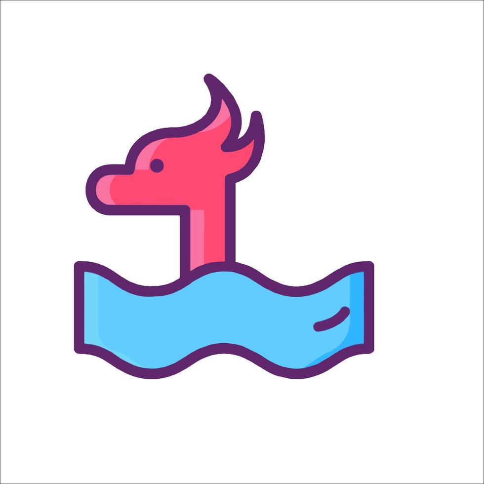 A pink dragon swimming in the water vector