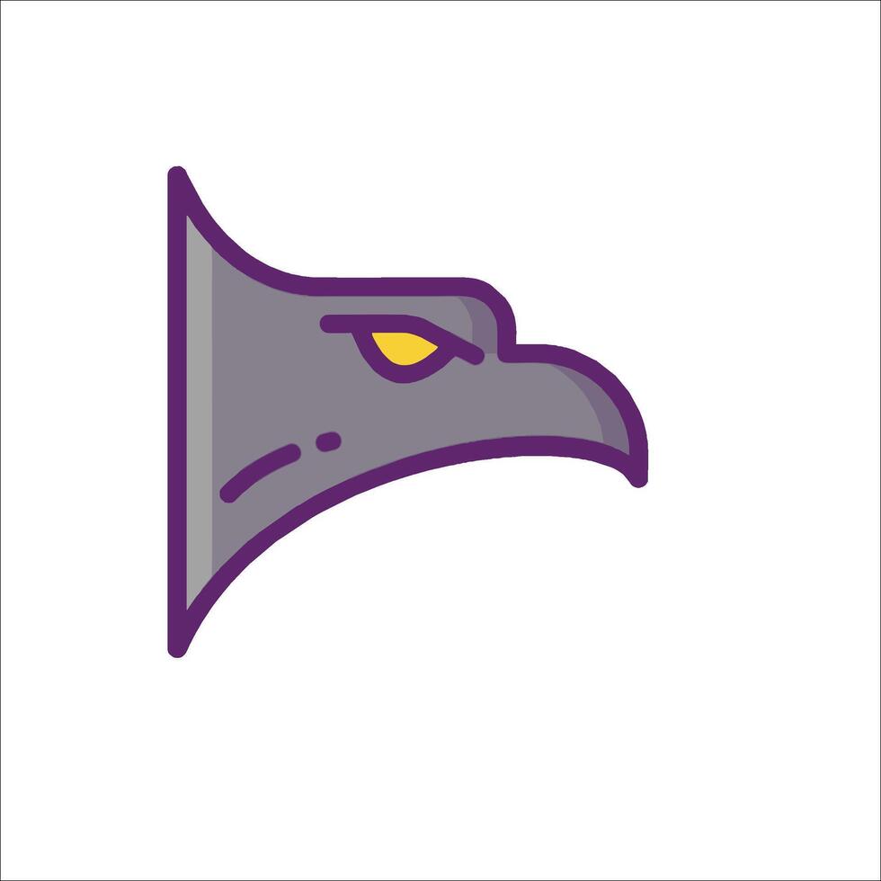 A purple and yellow eagle head icon vector