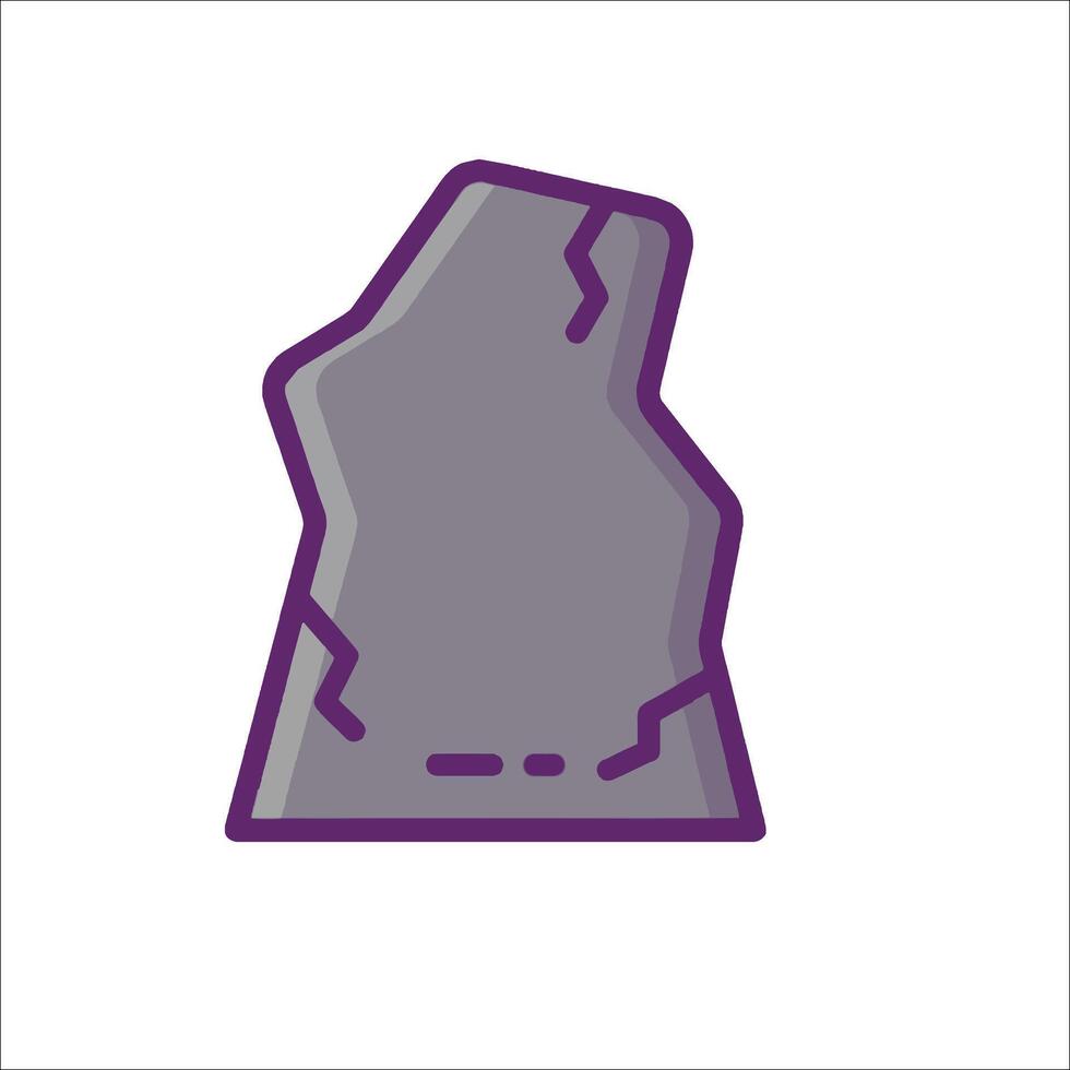 A stone with a purple outline on it vector
