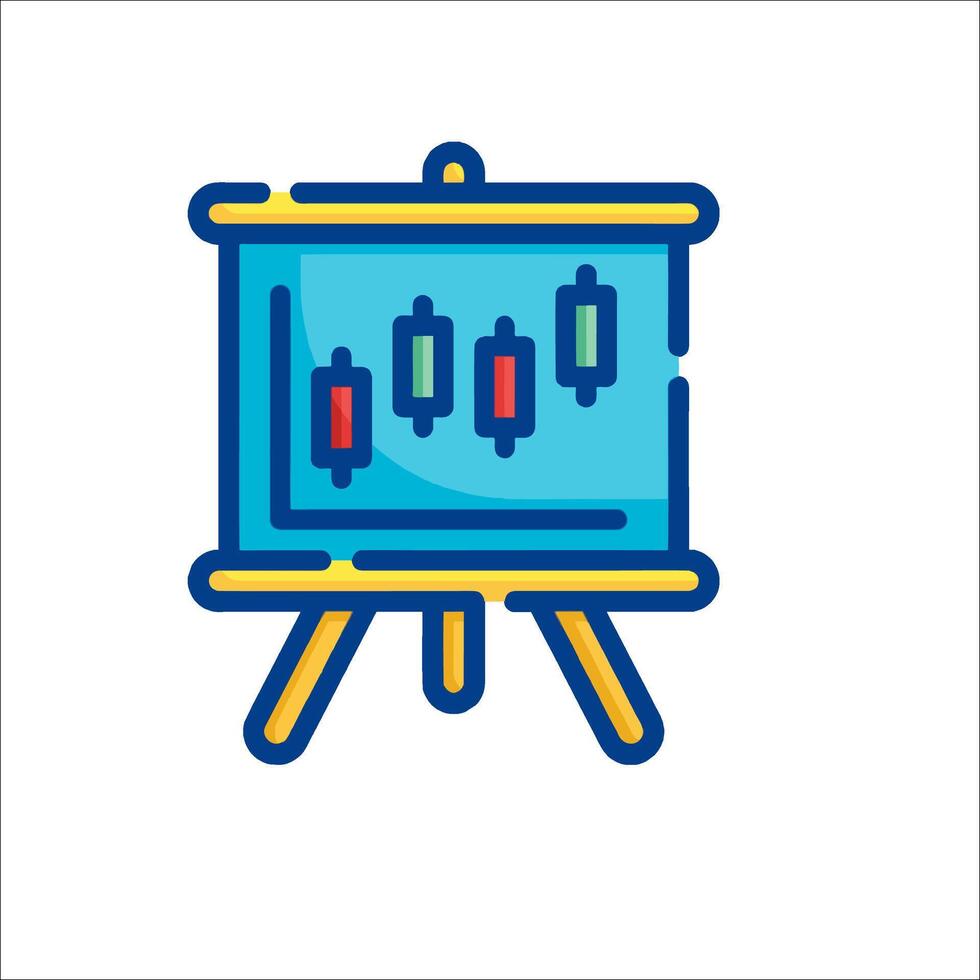 An icon of a board with a chart on it vector