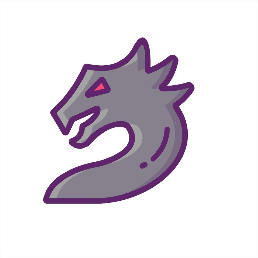 A purple dragon head with a pink eye vector