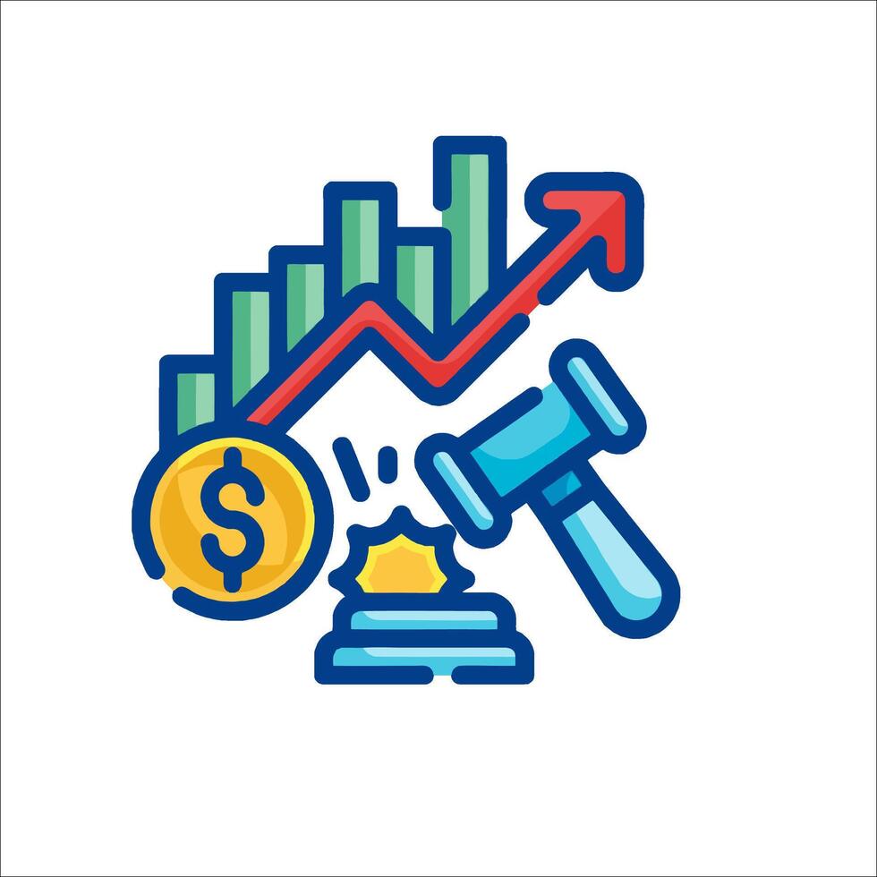 A judge's gavel and dollar sign vector