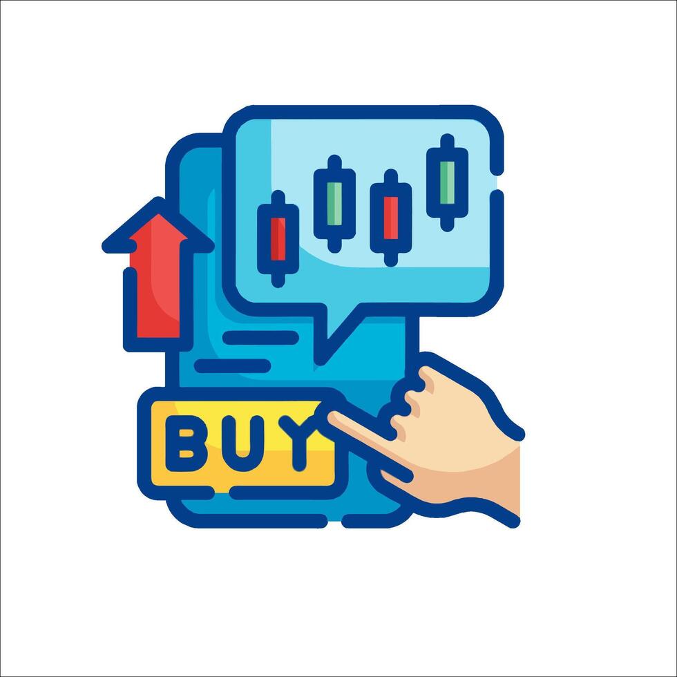 Buy and sell stock market icon vector