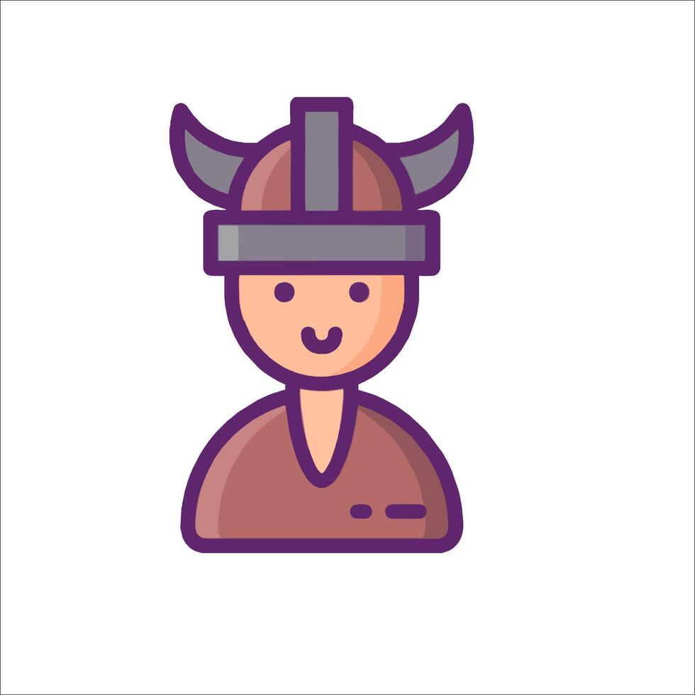 A man wearing a viking helmet icon vector