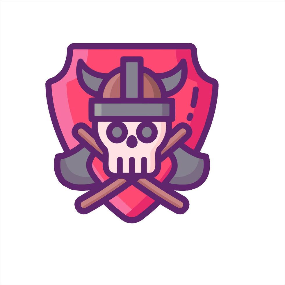 A skull with a helmet and two crossed axes vector
