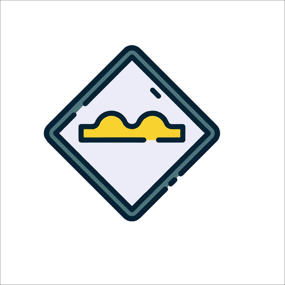 A yellow and blue square with a piece of bread in it vector