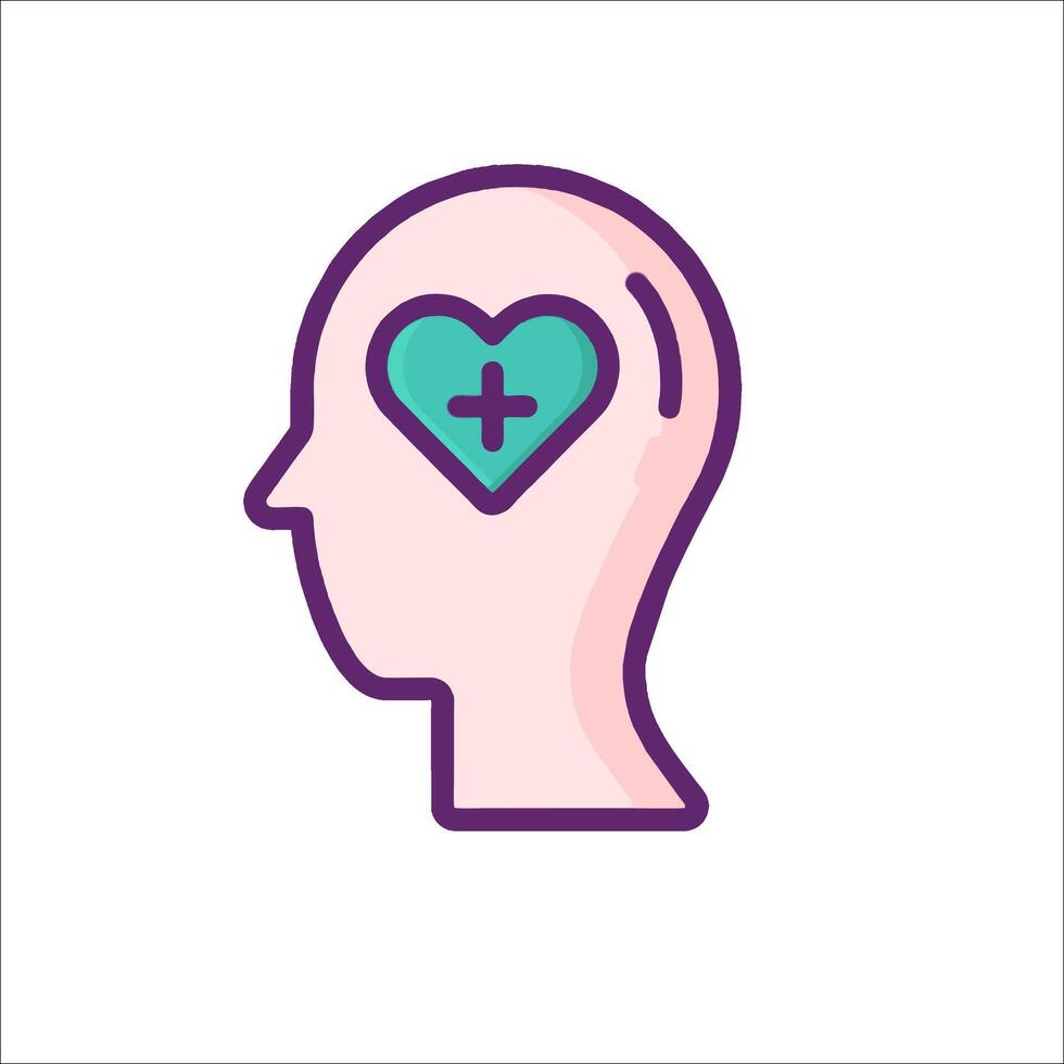 A person's head with a heart in it vector