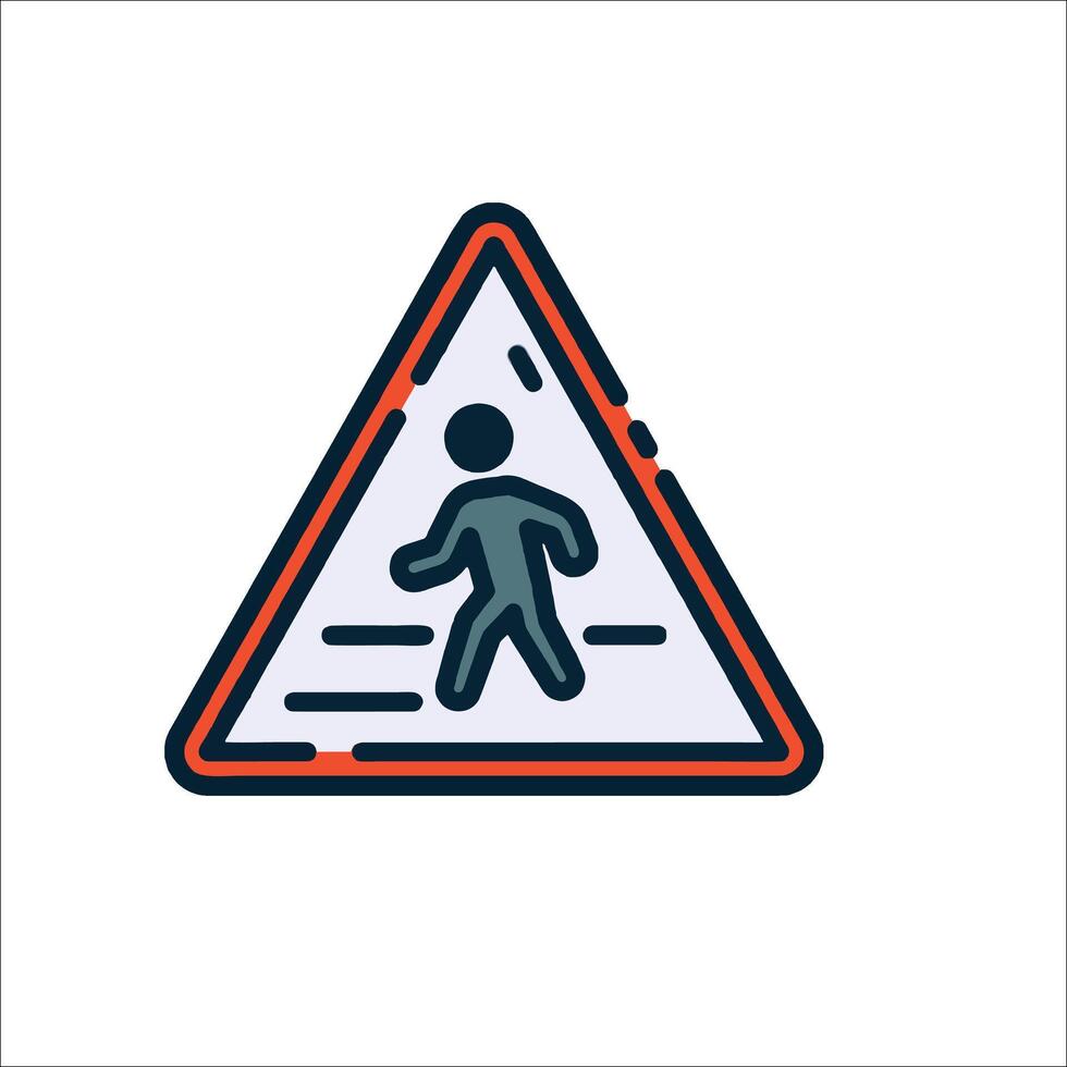 A pedestrian crossing sign with a man walking in front of it vector