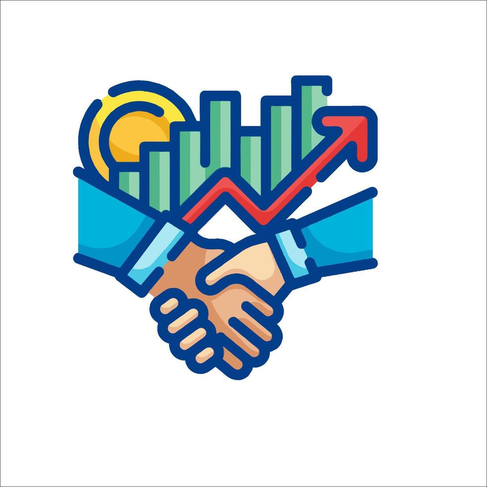 Business partnership handshake icon illustration vector