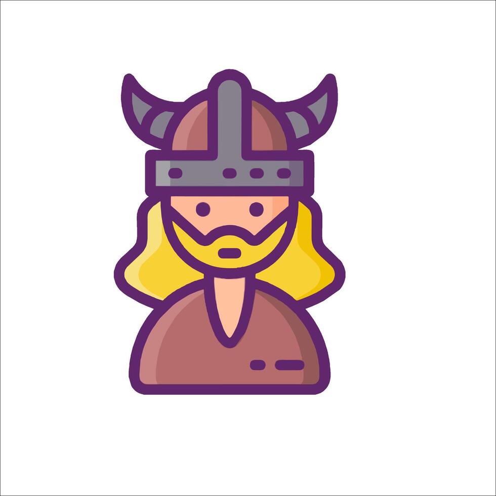 A viking man with a beard and a helmet vector