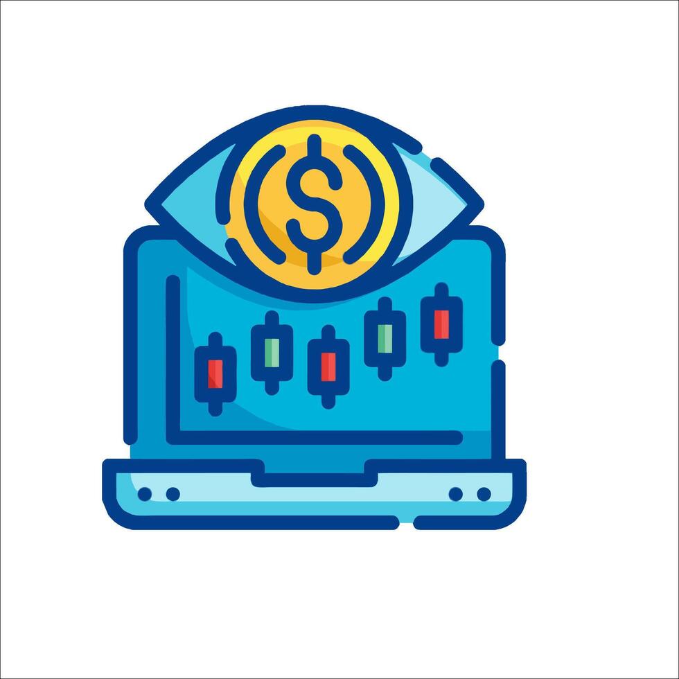 A laptop with dollar signs on it vector