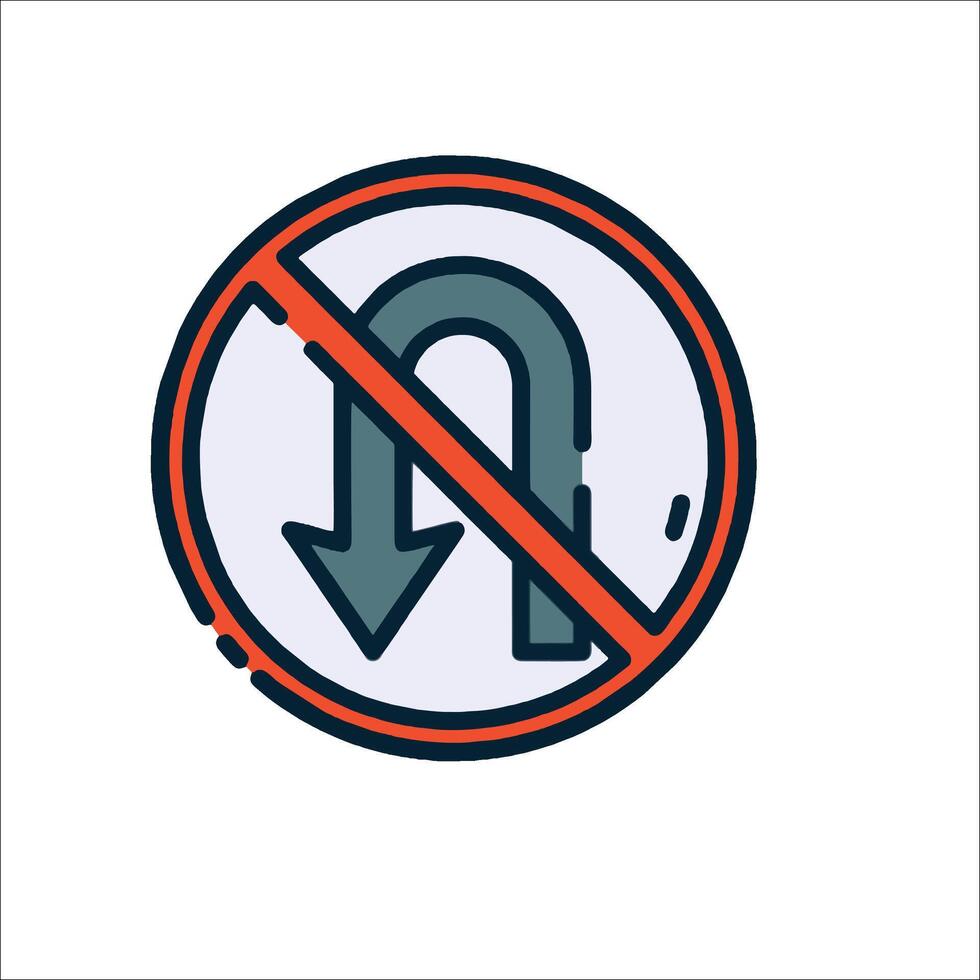 No turn sign illustration vector