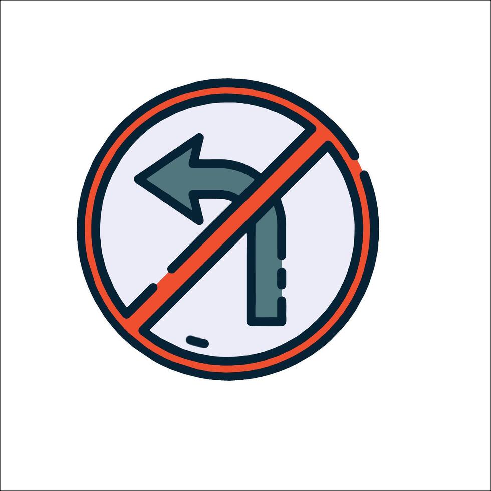 No turn arrow sign illustration vector