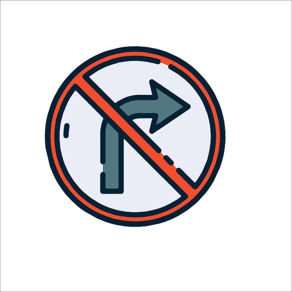 No turn sign illustration vector