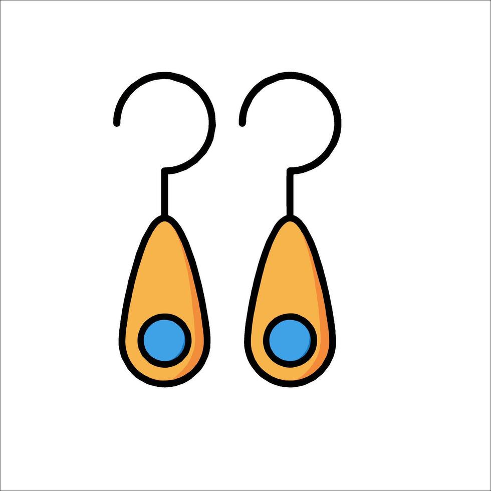 A pair of earrings with blue and orange eyes vector