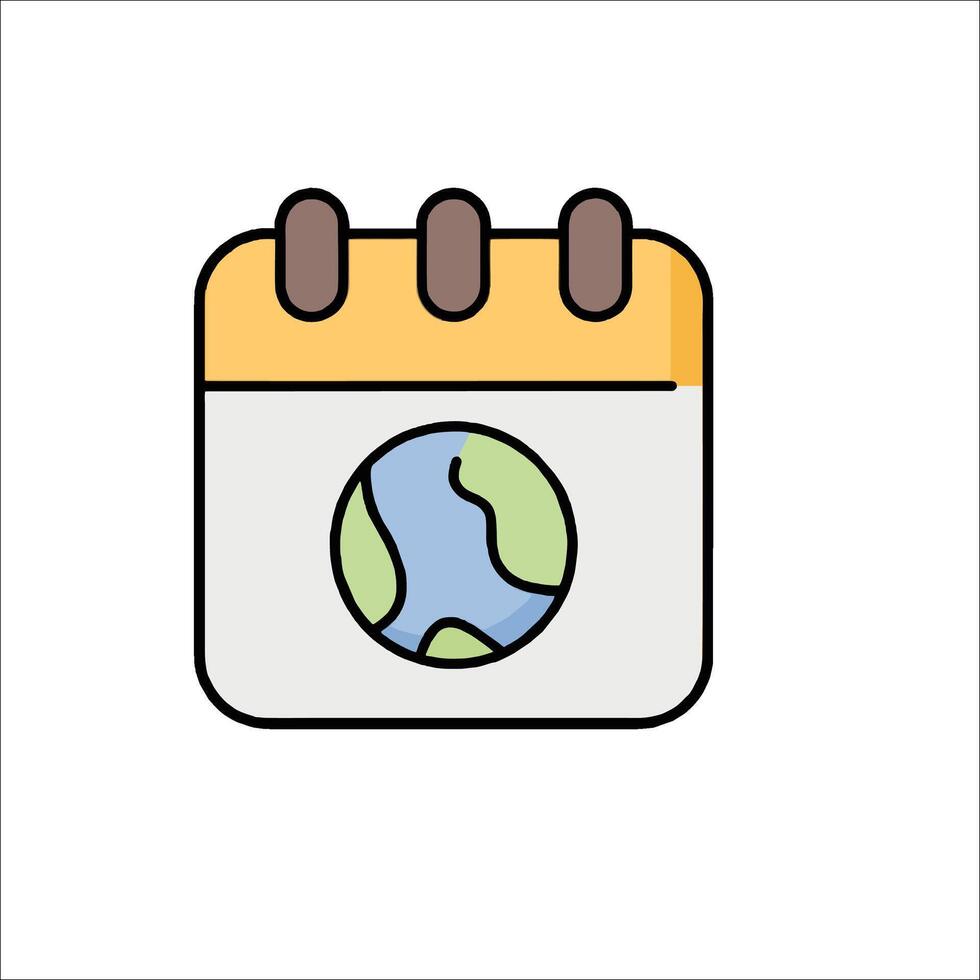 Earth day calendar icon illustration vector