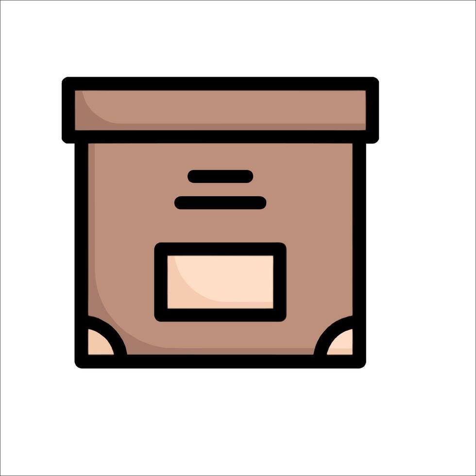 A brown box with a white background vector