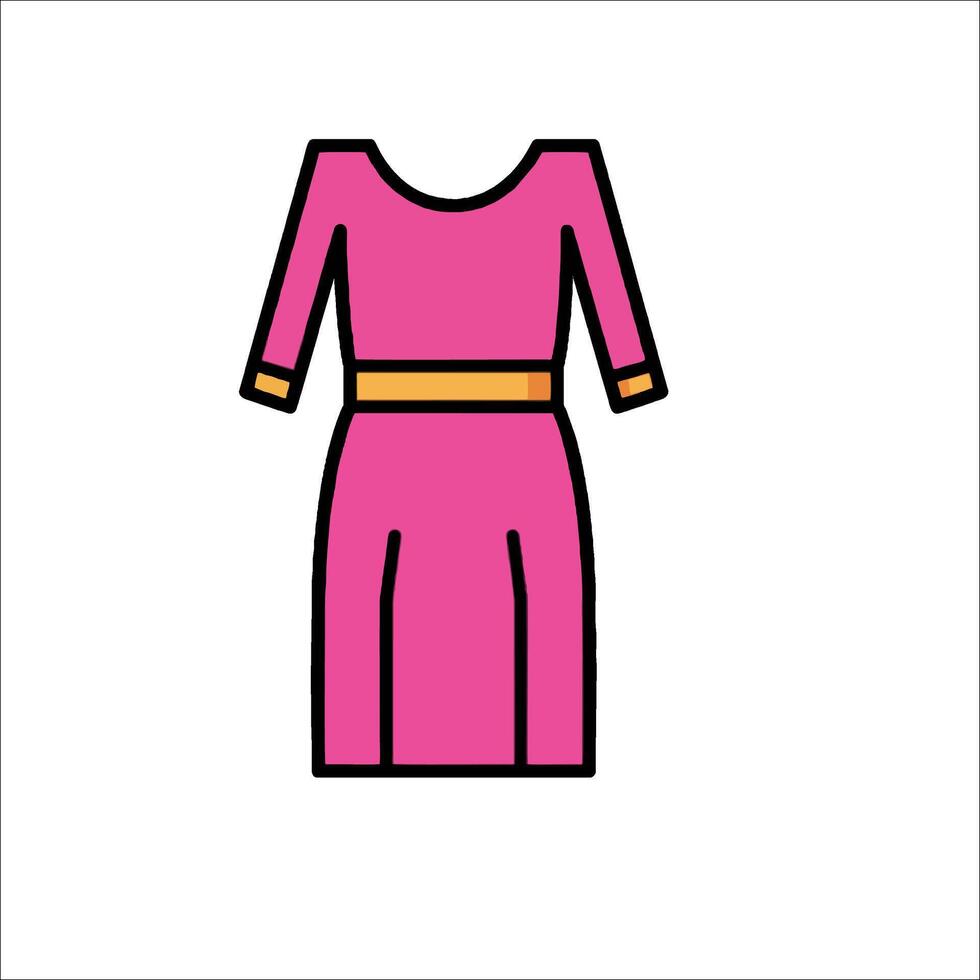 A pink dress with gold trim on the waist vector