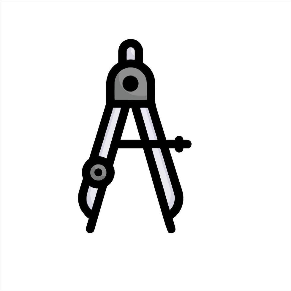 A drawing of a compass on a white background vector