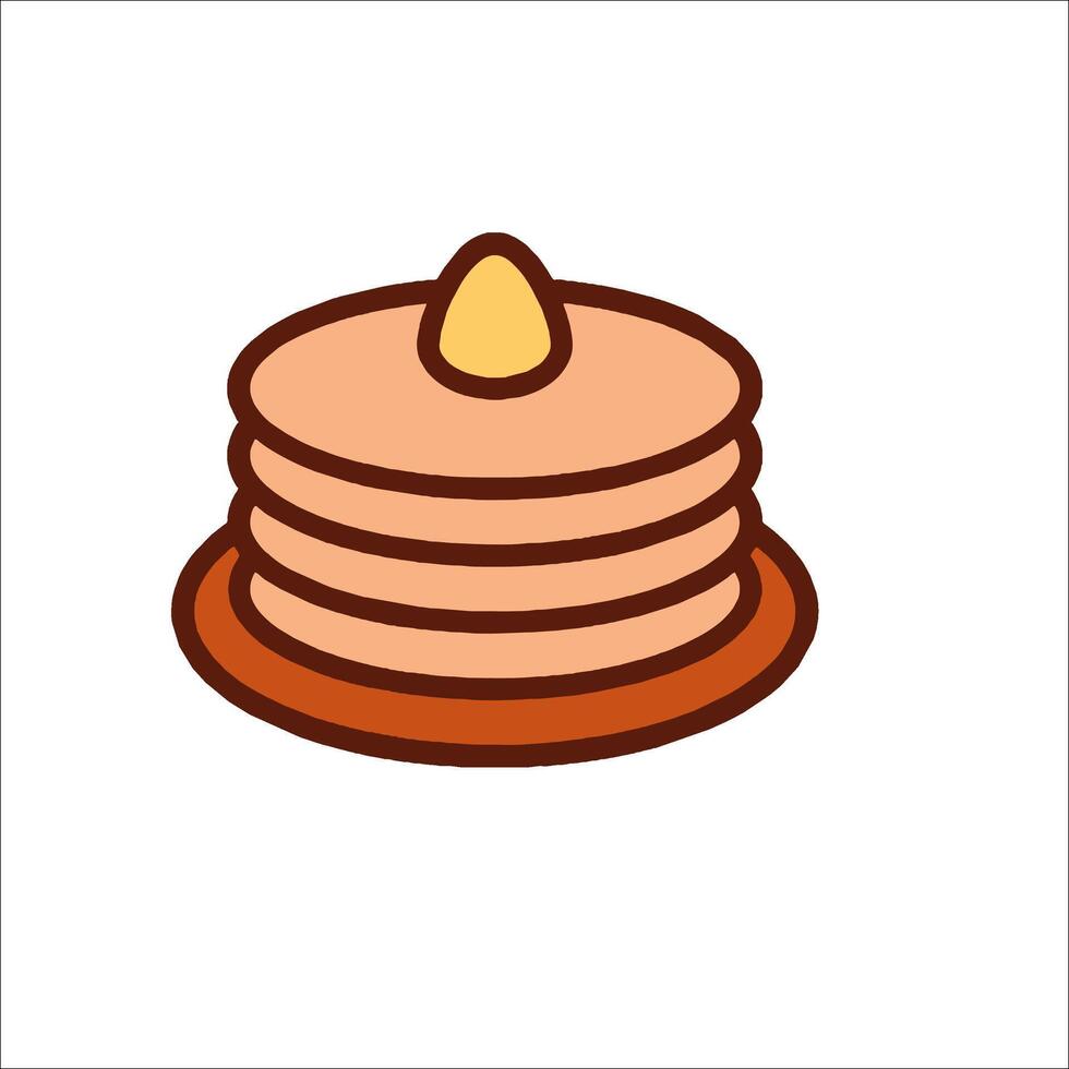 Pancakes icon in flat style on white background vector