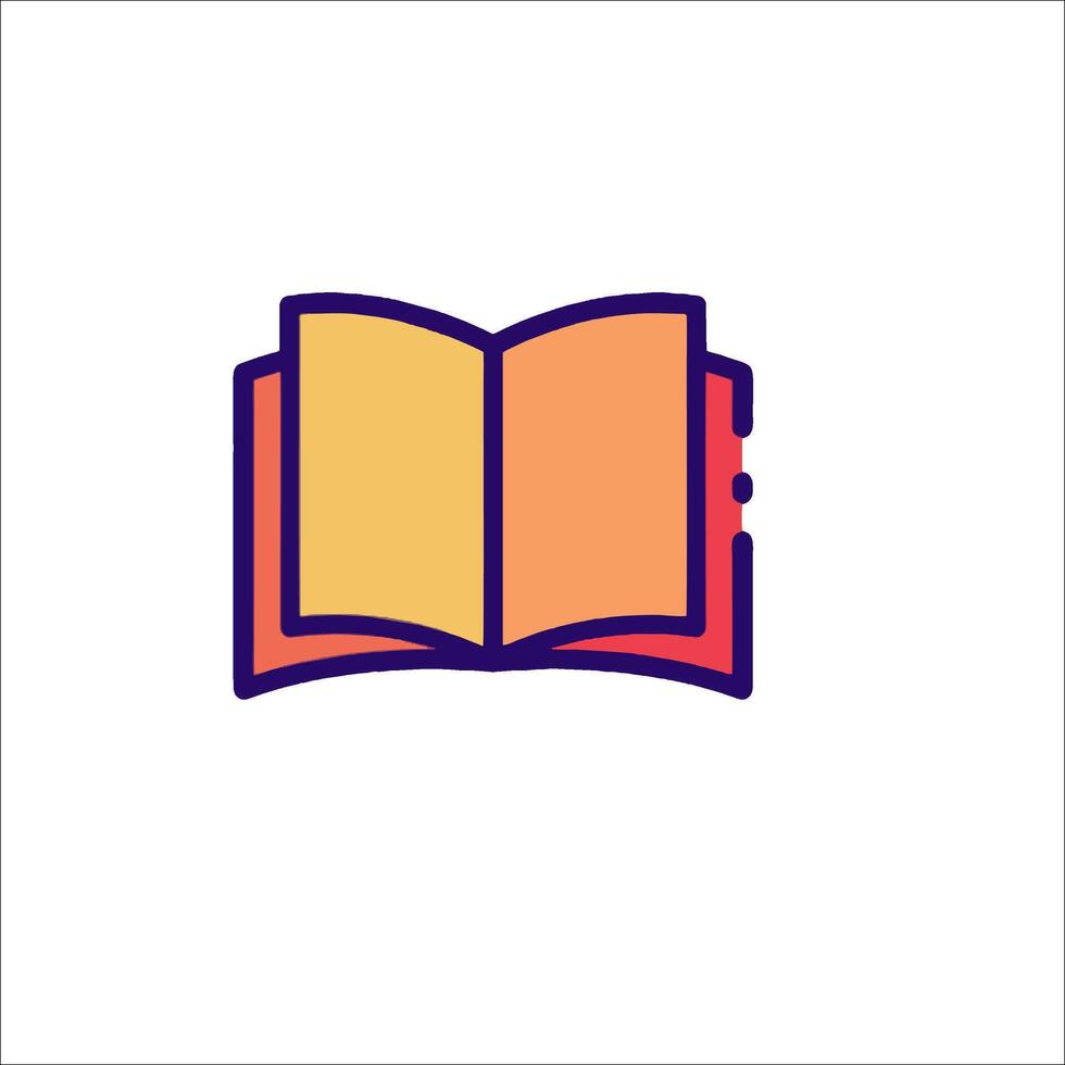 An open book icon on a white background vector
