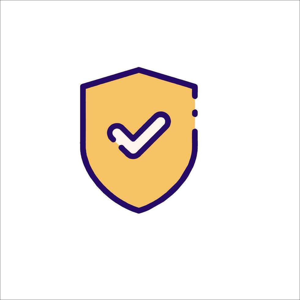 A shield with a tick mark on it vector