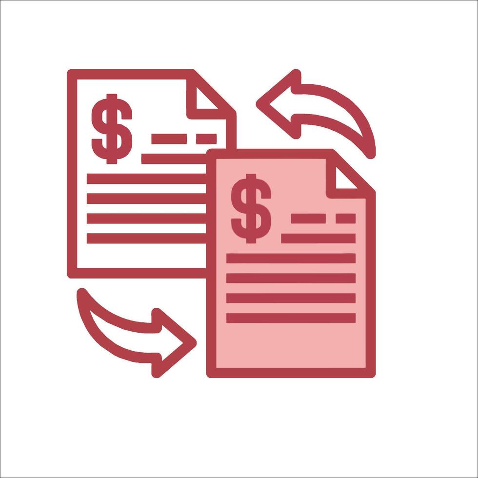 A document with a dollar sign and a paper with a dollar sign vector