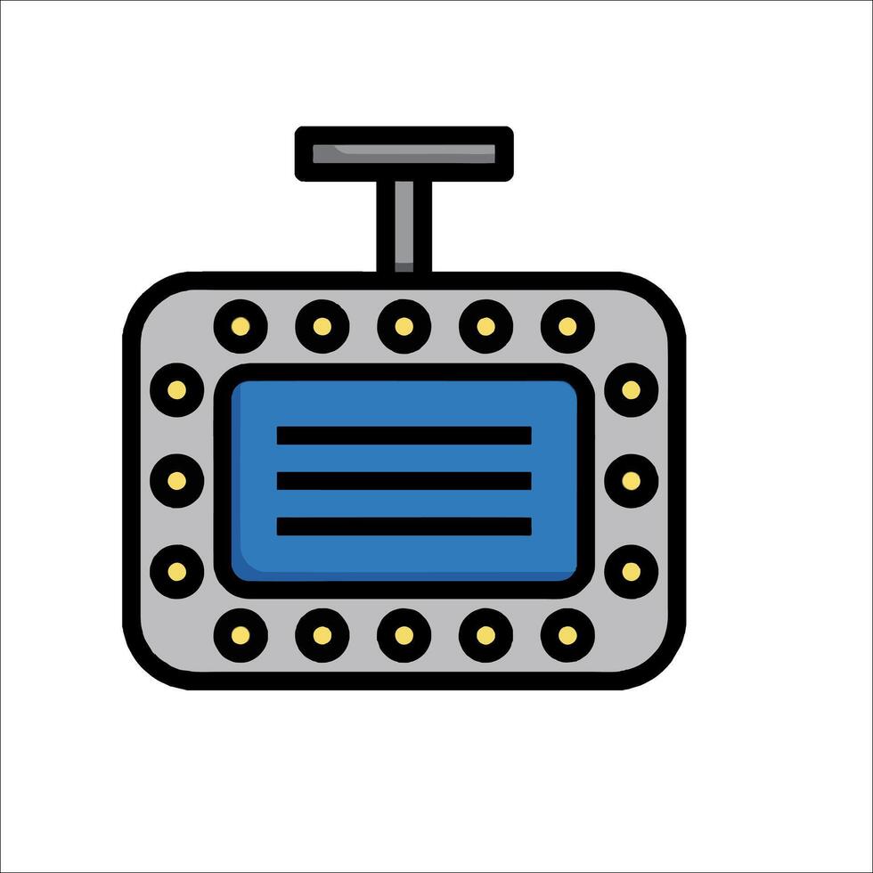 A flat icon of a computer monitor with a blue background vector