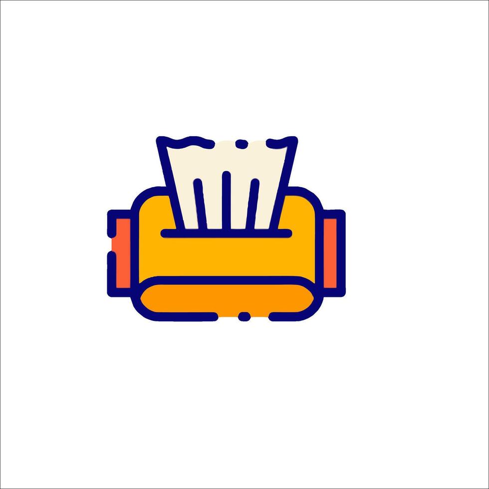 A yellow and orange box with a piece of paper inside vector
