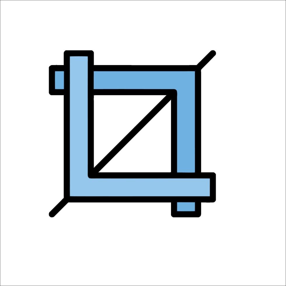 A square with a line through it vector