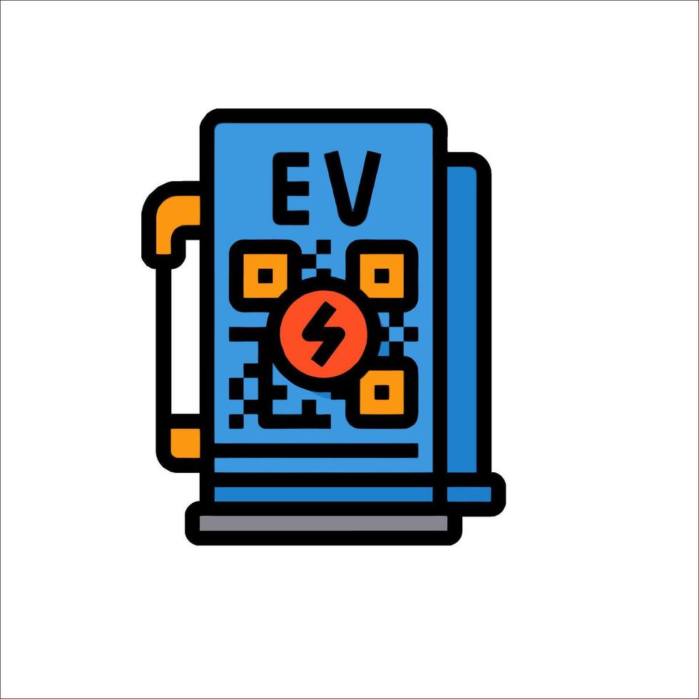 An icon of an electric car charging station vector