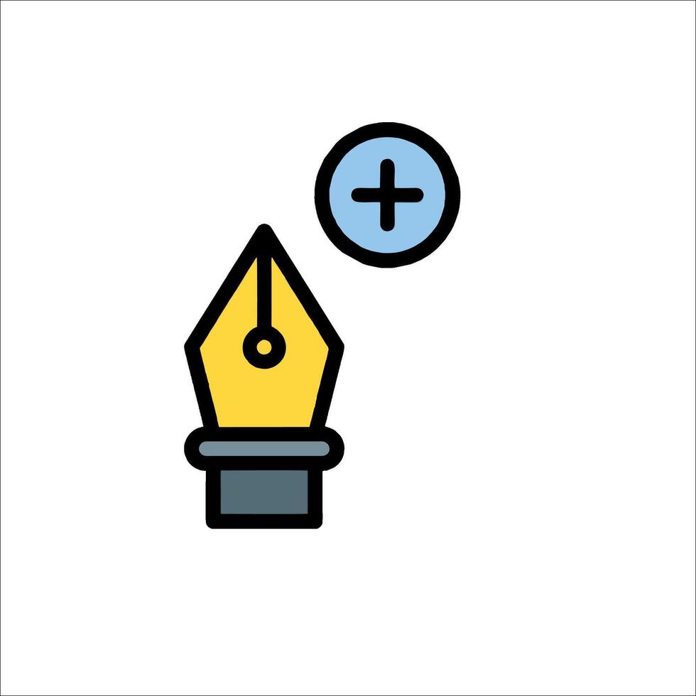 A pen and a plus sign are next to each other vector