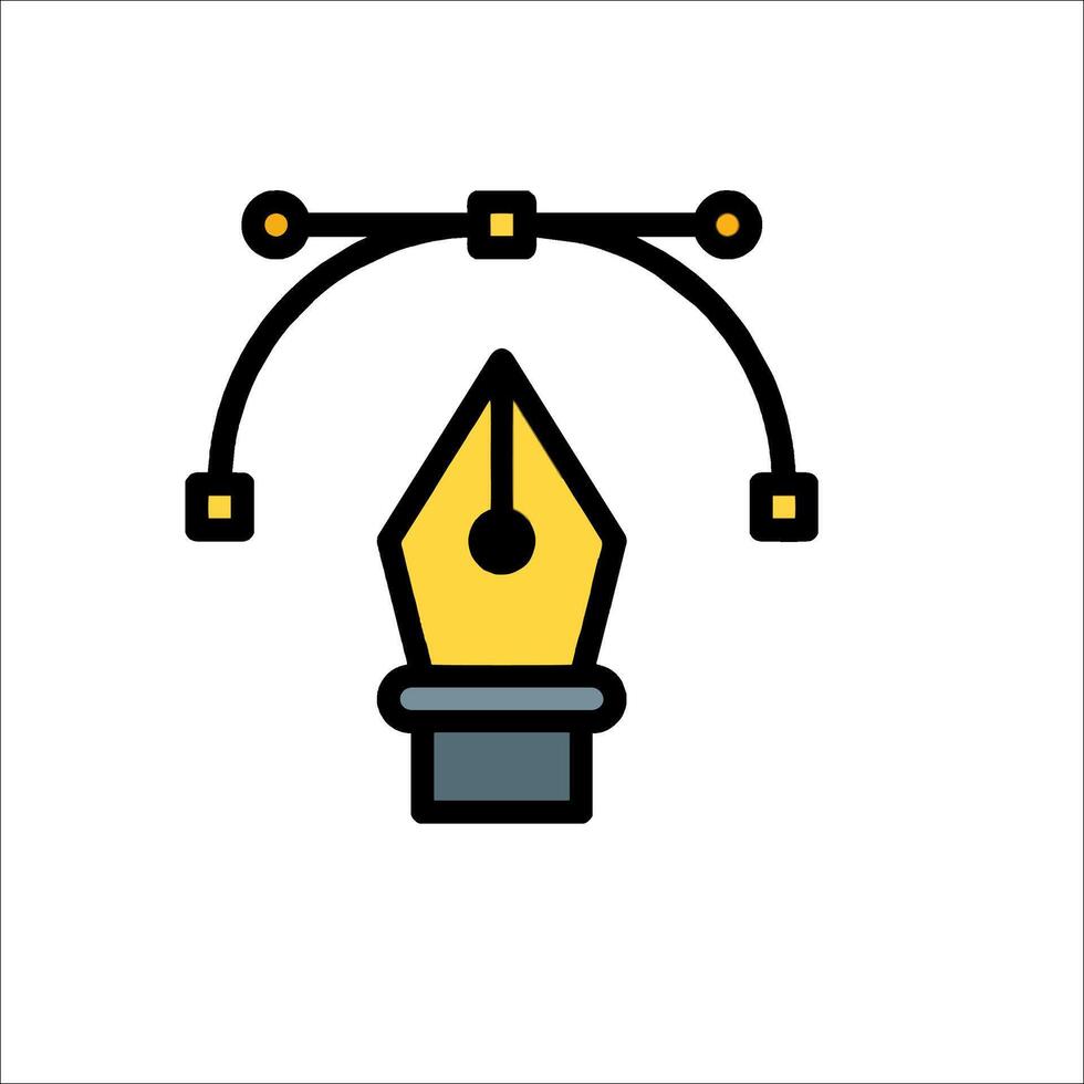 A pen and a light bulb are connected to each other vector