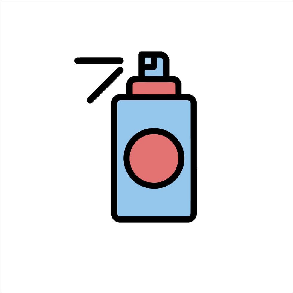 A spray bottle with a red dot on it vector