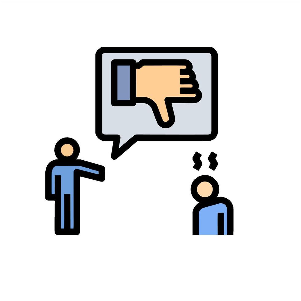 Two people are talking to each other and one is giving a thumbs down vector