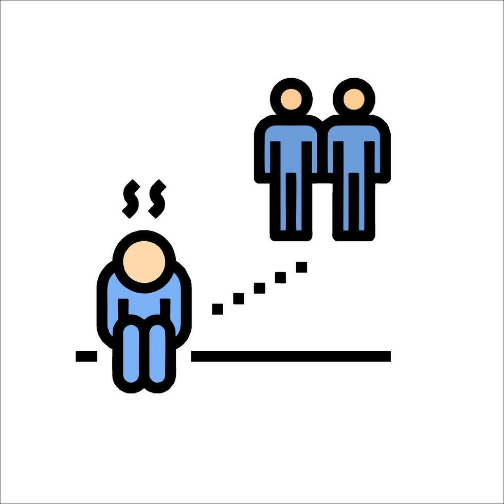 A man is sitting on a bench and two people are standing behind him vector